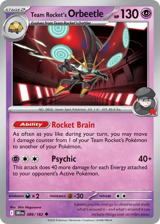 Team Rocket's Orbeetle 089/182 - Destined Rivals