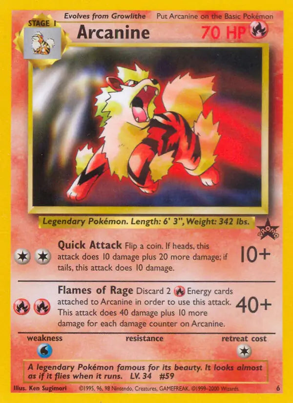 Arcanine 6 - WOTC Promo