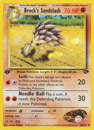 Brock's Sandslash 36/132 - Gym Heroes