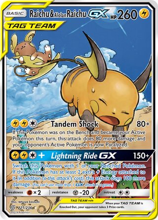Raichu & Alolan Raichu-GX 221/236 - Unified Minds