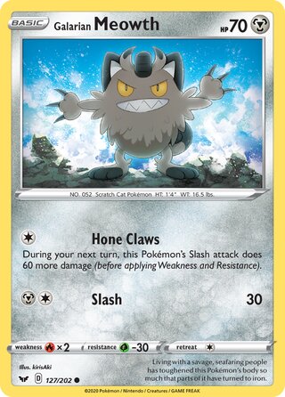 Galarian Meowth 127/202 - Sword & Shield Base