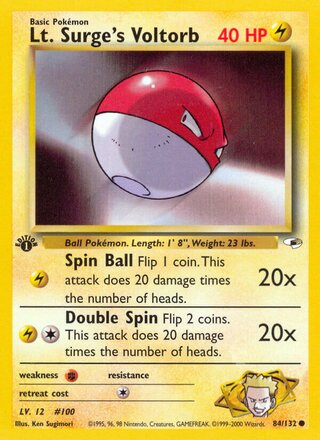 Lt. Surge's Voltorb 84/132 - Gym Heroes