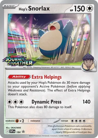 Hop's Snorlax 184 - Scarlet & Violet Promos