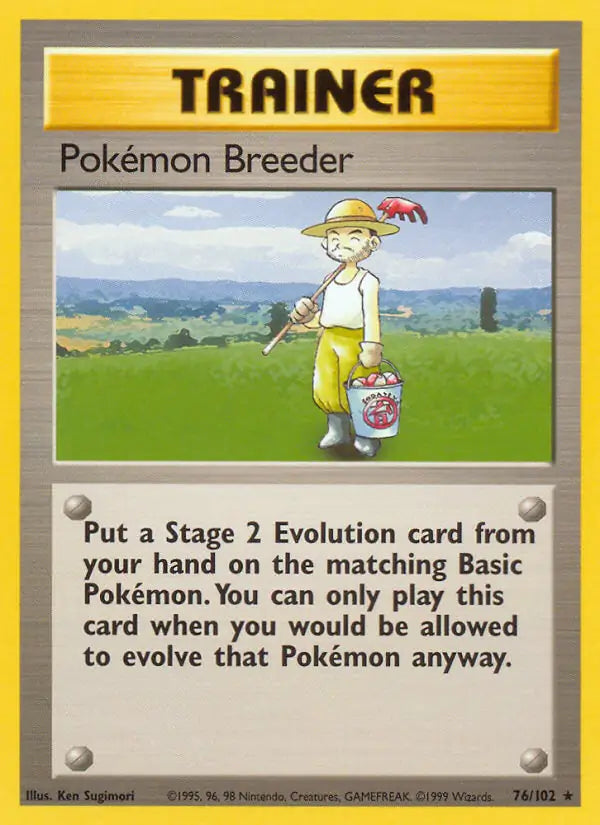 Pokémon Breeder 76/102 - Base Set (Shadowless)