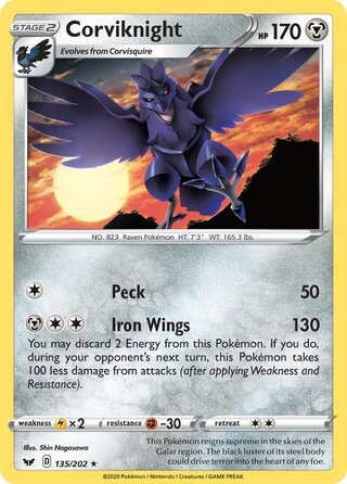 Corviknight 135/202 - Sword & Shield Base