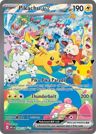 Pikachu ex 149/128 - 30th Celebration