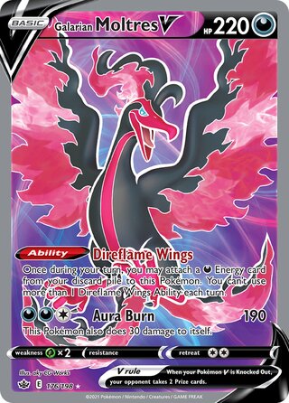 Galarian Moltres V 176/198 - Chilling Reign