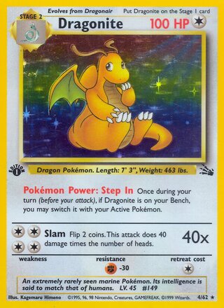 Dragonite 4/62 - Fossil