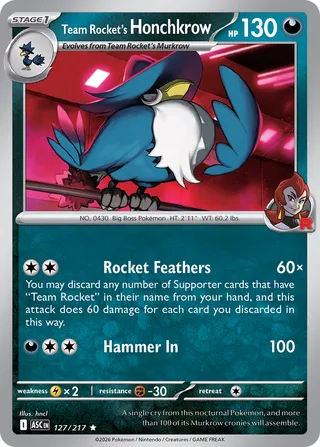 Team Rocket's Honchkrow 127/217 - Ascended Heroes
