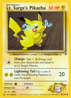 Lt. Surge's Pikachu 81/132 - Gym Heroes