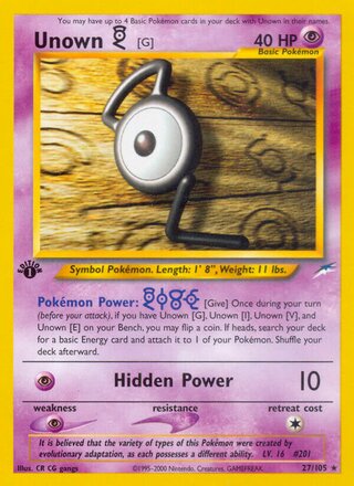 Unown [G] 27/105 - Neo Destiny