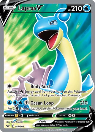 Lapras V 189/202 - Sword & Shield Base