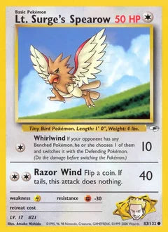 Lt. Surge's Spearow 83/132 - Gym Heroes