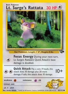Lt. Surge's Rattata 85/132 - Gym Challenge