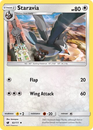 Staravia 82/111 - Crimson Invasion