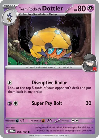 Team Rocket's Dottler 088/182 - Destined Rivals