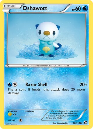 Oshawott 28/114 - Bllack & White Base