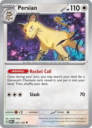 Persian 053/165 - Scarlet & Violet 203
