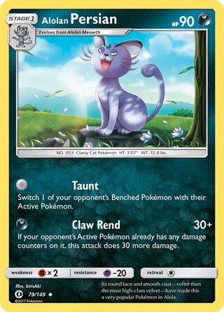 Alolan Persian 79/149 - Sun & Moon Base