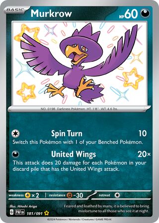 Murkrow 181/091 - Paldean Fates