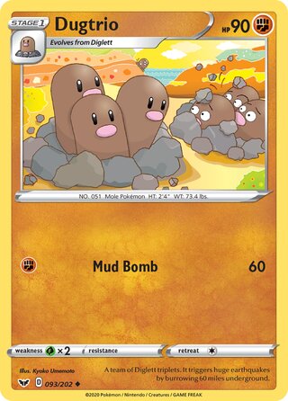 Dugtrio 093/202 - Sword & Shield Base