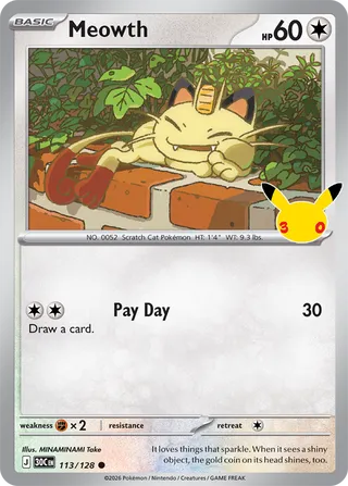 Meowth 113/128 - 30th Celebration