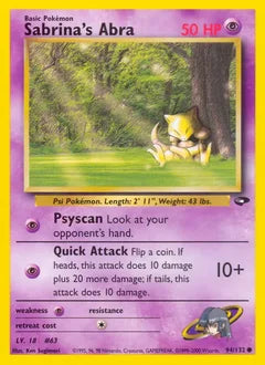 Sabrina's Abra 94/132 - Gym Challenge