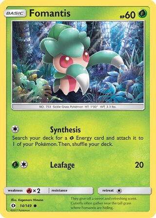 Fomantis 14/149 - Sun & Moon Base
