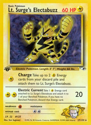 Lt. Surge's Electabuzz 27/132 - Gym Heroes