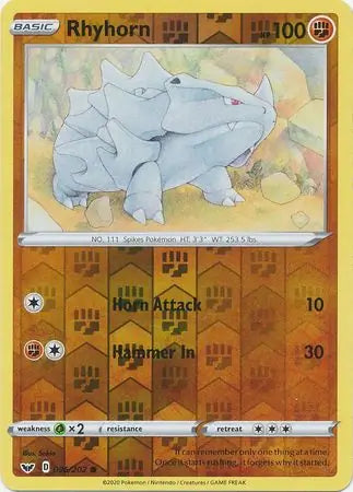 Rhyhorn 096/202 - Sword & Shield Base