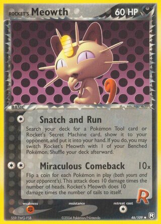 Rocket's Meowth 46/109 - Team Rocket Returns