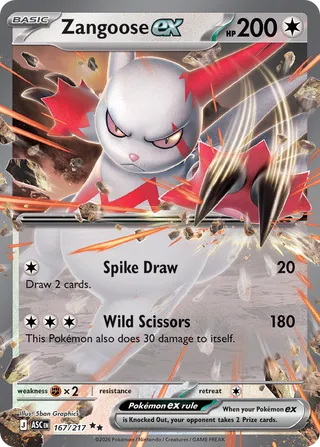 Zangoose ex 167/217 - Ascended Heroes