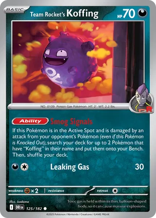 Team Rocket's Koffing 125/182 - Destined Rivals