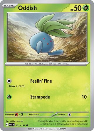 Oddish 001/197 - Obsidian Flames