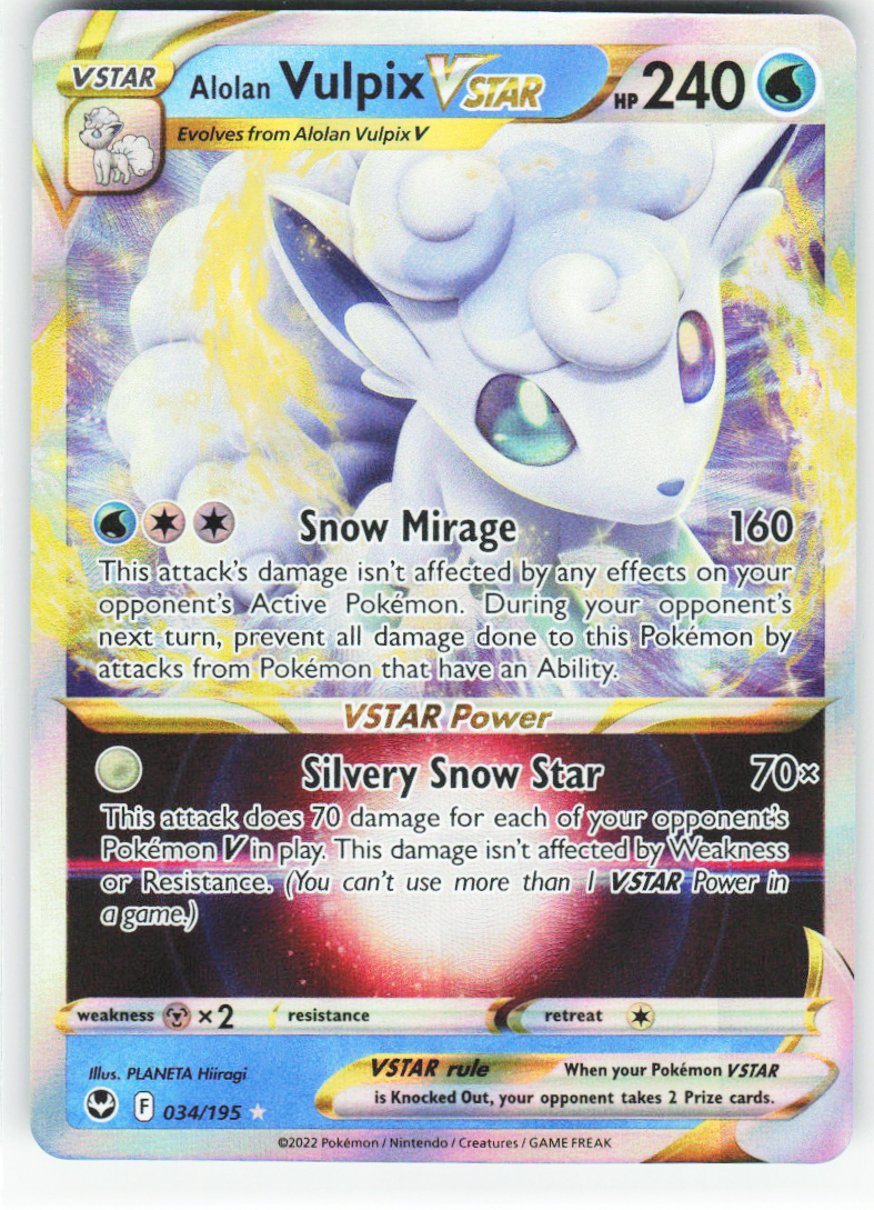 Alolan Vulpix VSTAR 034/195 - Silver Tempest