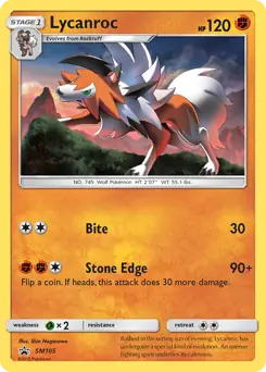 Lycanroc SM105 - Sun & Moon Black Star Promo