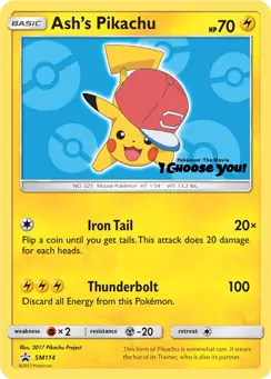 Ash's Pikachu SM114 - Sun & Moon Black Star Promo