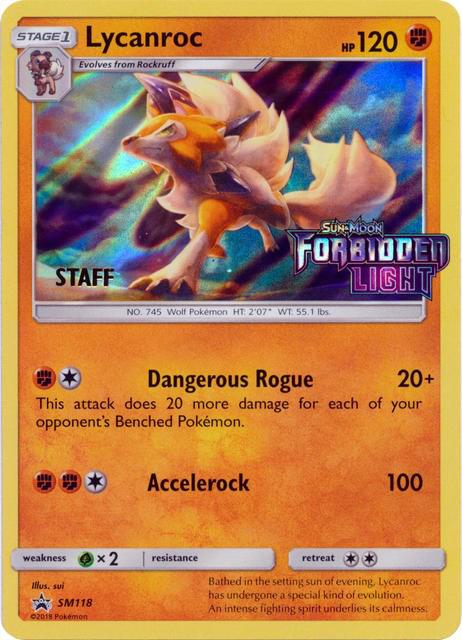 Lycanroc Prerelease Staff SM118 - Sun & Moon Black Star Promo