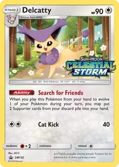 Delcatty Prerelease SM132 - Sun & Moon Black Star Promo