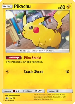 Pikachu SM157 - Sun & Moon Black Star Promo