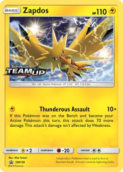 Zapdos SM159 - Sun & Moon Black Star Promo