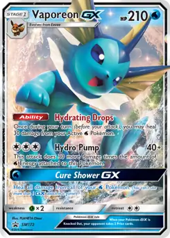 Vaporeon GX SM172 - Sun & Moon Black Star Promo