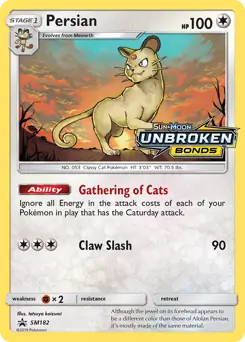 Persian Prerelease SM182 - Sun & Moon Black Star Promo