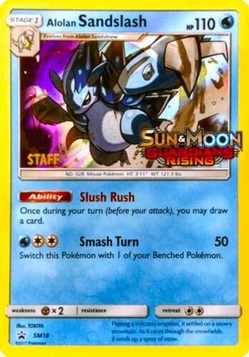 Alolan Sandslash Prerelease Staff SM18 - Sun & Moon Black Star Promo