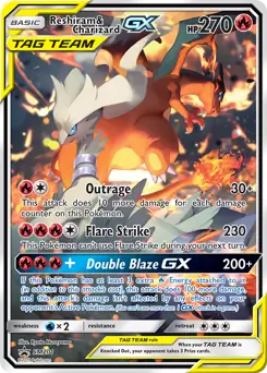 Reshiram & Charizard GX SM201 - Sun & Moon Black Star Promo