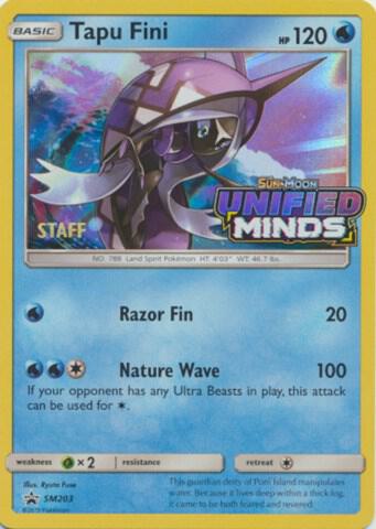Tapu Fini Prerelease Staff SM203 - Sun & Moon Black Star Promo