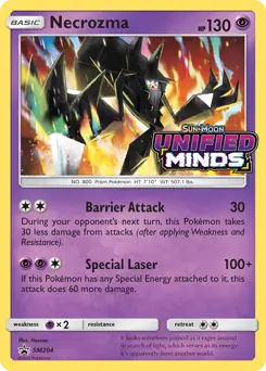 Necrozma Prerelease SM204 - Sun & Moon Black Star Promo