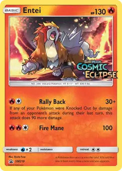 Entei Prerelease SM219 - Sun & Moon Black Star Promo
