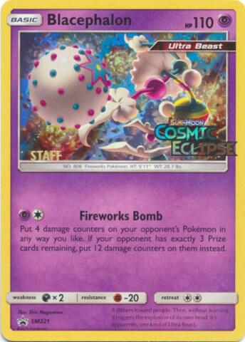 Blacephalon Prerelease Staff SM221 - Sun & Moon Black Star Promo