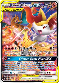 Charizard & Braixen GX SM230 - Sun & Moon Black Star Promo
